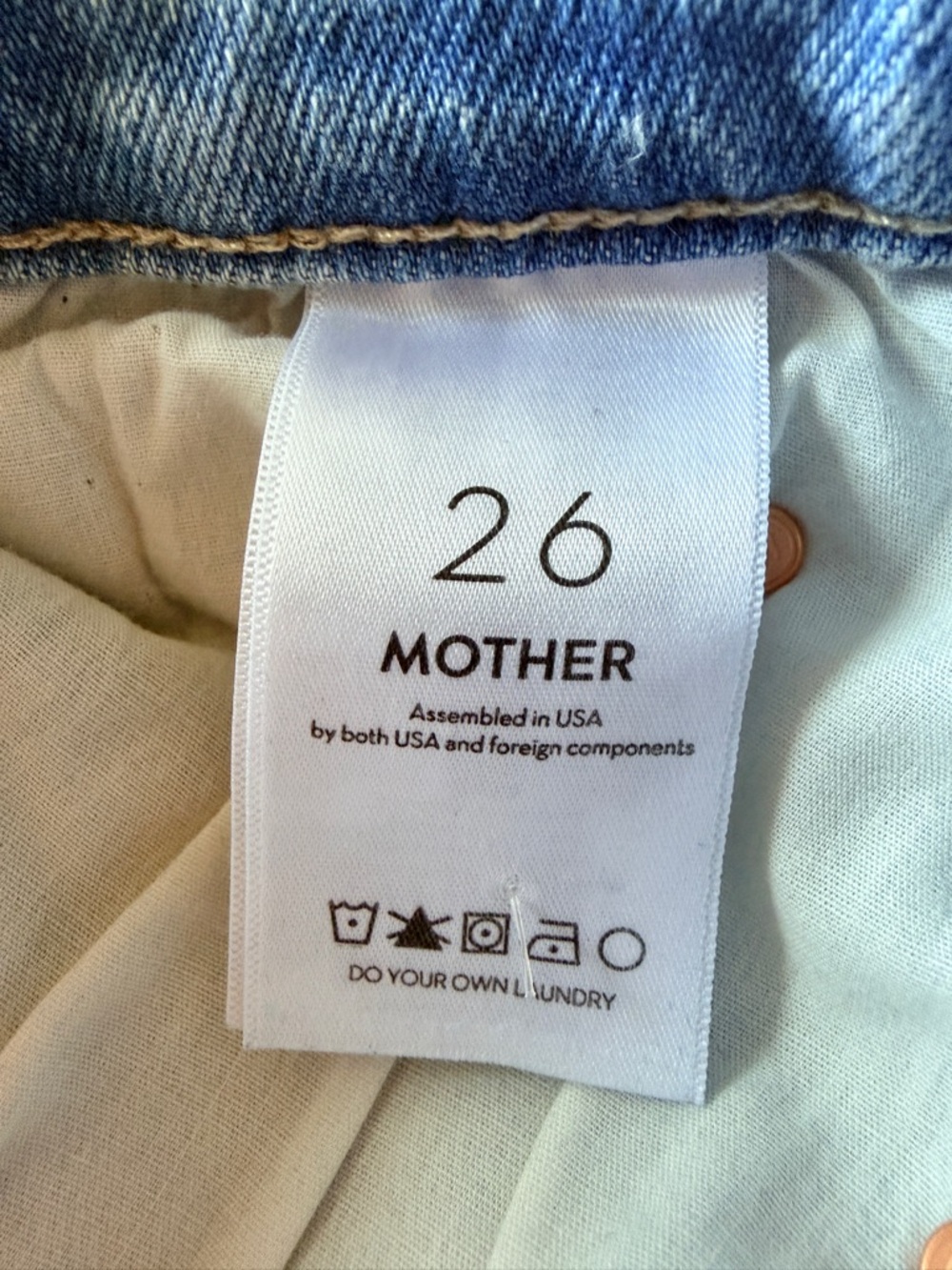 MOTHER The Kick It High Waist Straight Leg Jeans in Tarot Time Blue Size 26 - Picture 15 of 16